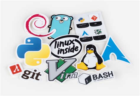 unix stickers|powered by linux sticker.